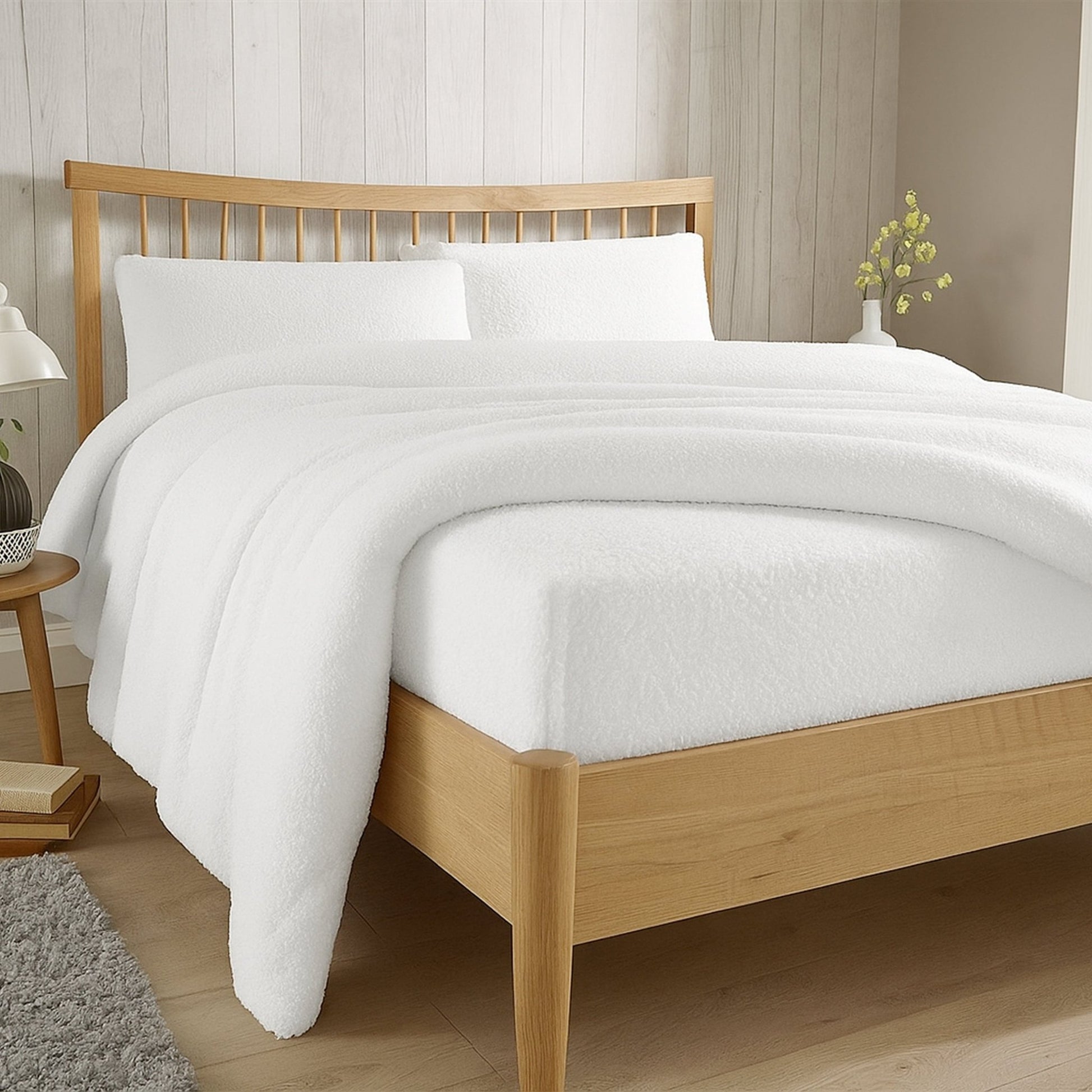 OLIVIA ROCCO Teddy Fleece Extra Deep Fitted Sheet Plush Soft Winter Bedding Snug Elastic | Luxury Home Accessories | Heulog Glow