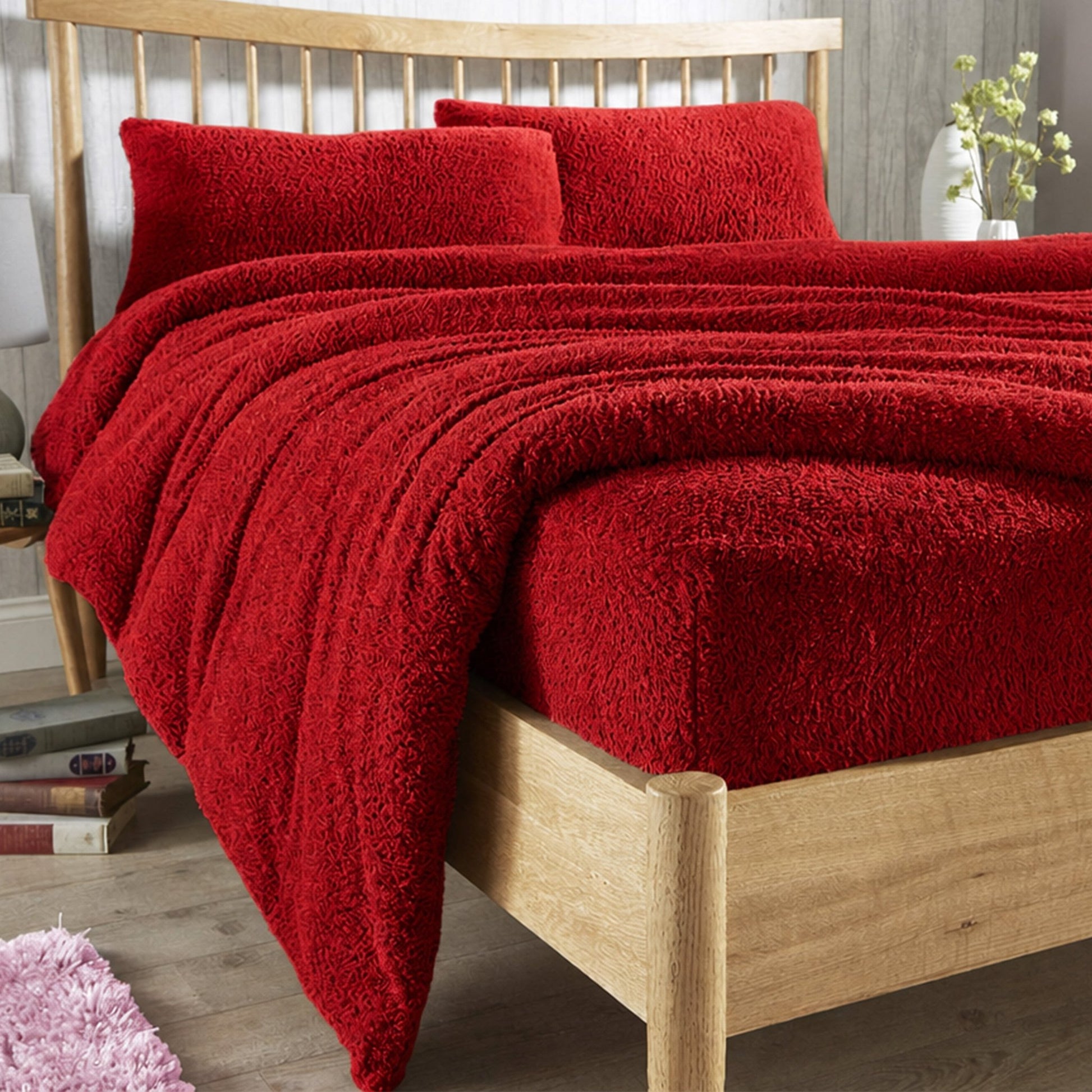 OLIVIA ROCCO Teddy Fleece Extra Deep Fitted Sheet Plush Soft Winter Bedding Snug Elastic | Luxury Home Accessories | Heulog Glow