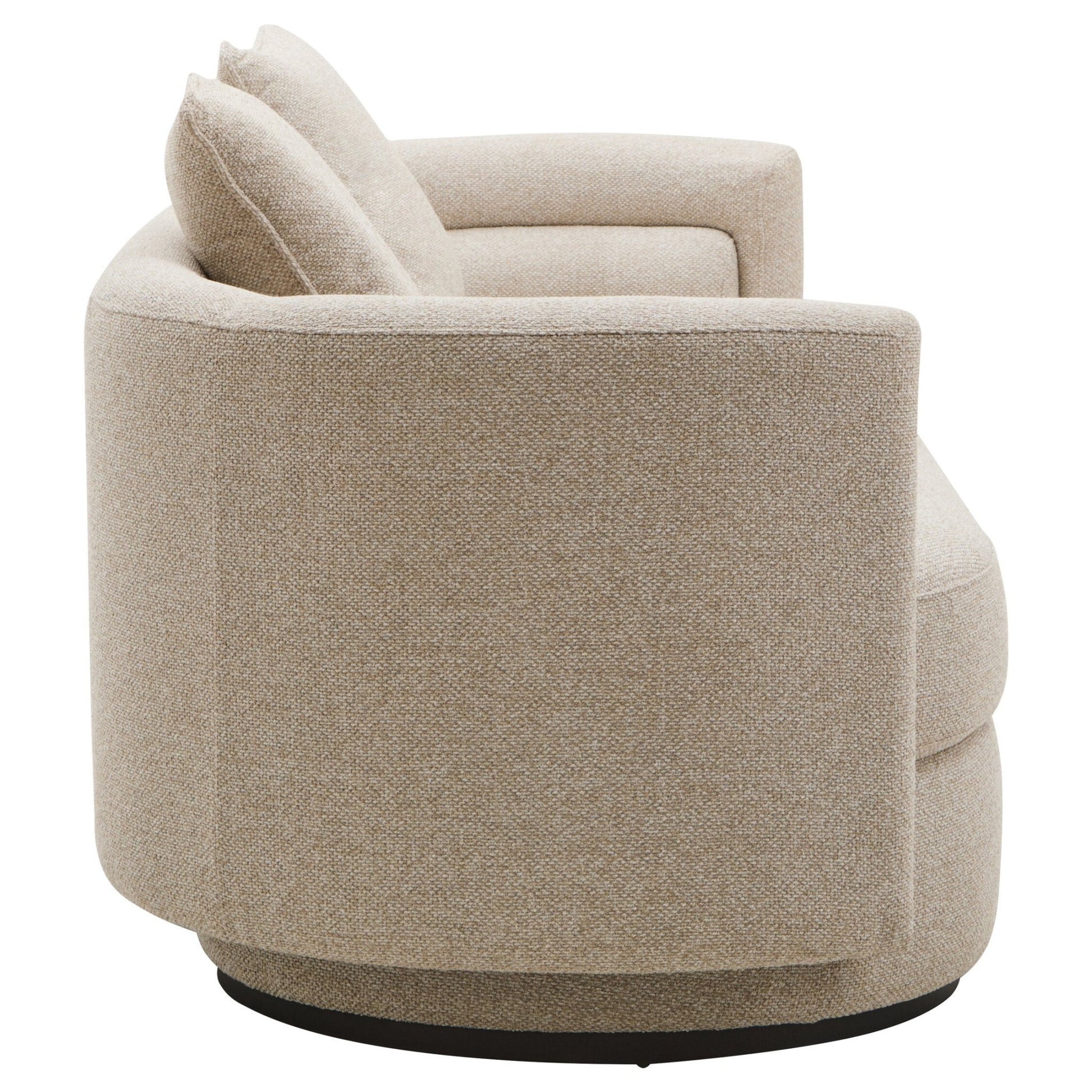 Oratino Ivory Linen 3 Seater Curved Sofa | Luxury Home Accessories | Heulog Glow