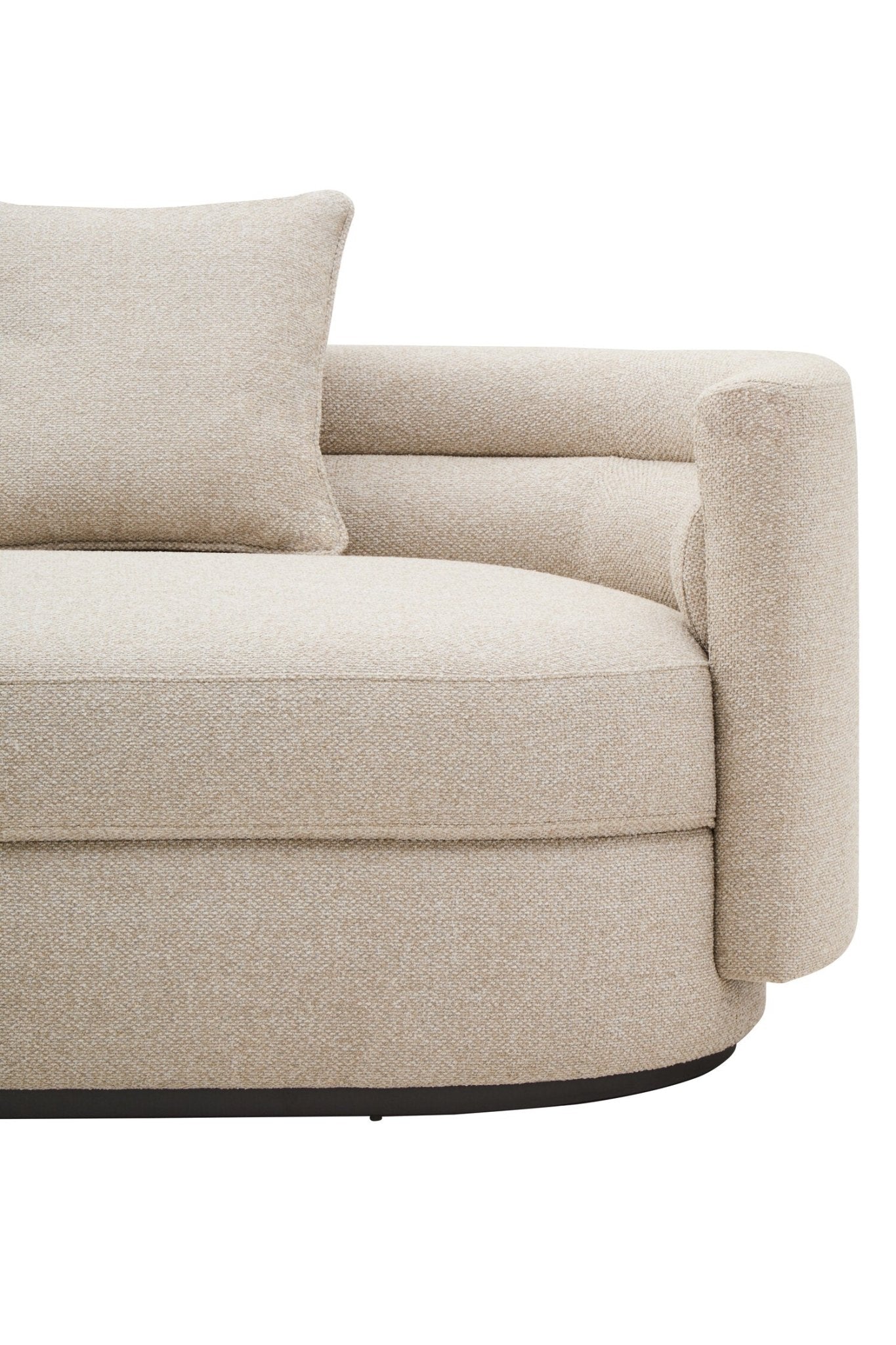 Oratino Ivory Linen 3 Seater Curved Sofa | Luxury Home Accessories | Heulog Glow