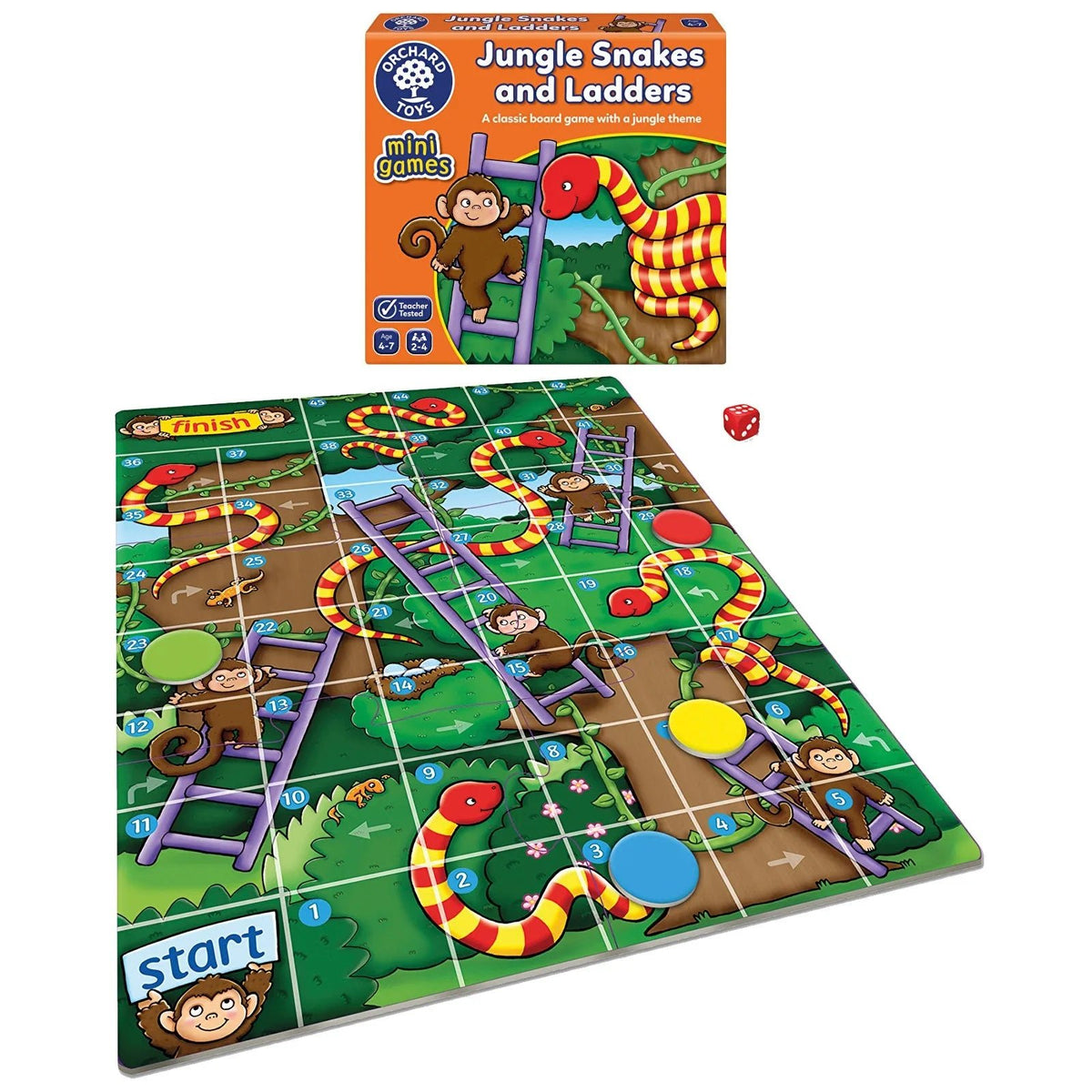 Orchard Toys Mini Games - Jungle Snakes & Ladders | Luxury Home Accessories | Heulog Glow