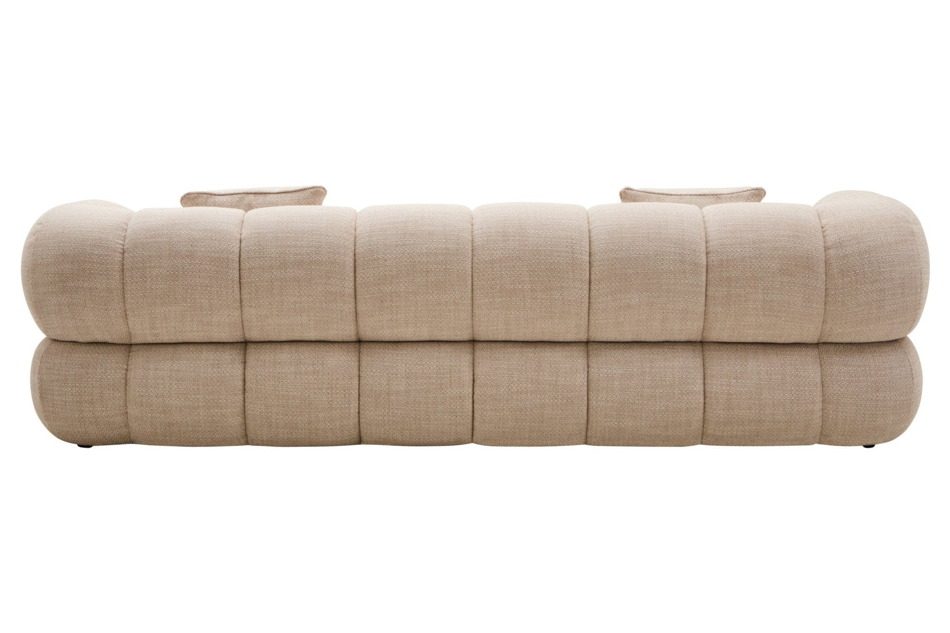 Ordona Cream Linen 3 Seater Curved Sofa | Luxury Home Accessories | Heulog Glow