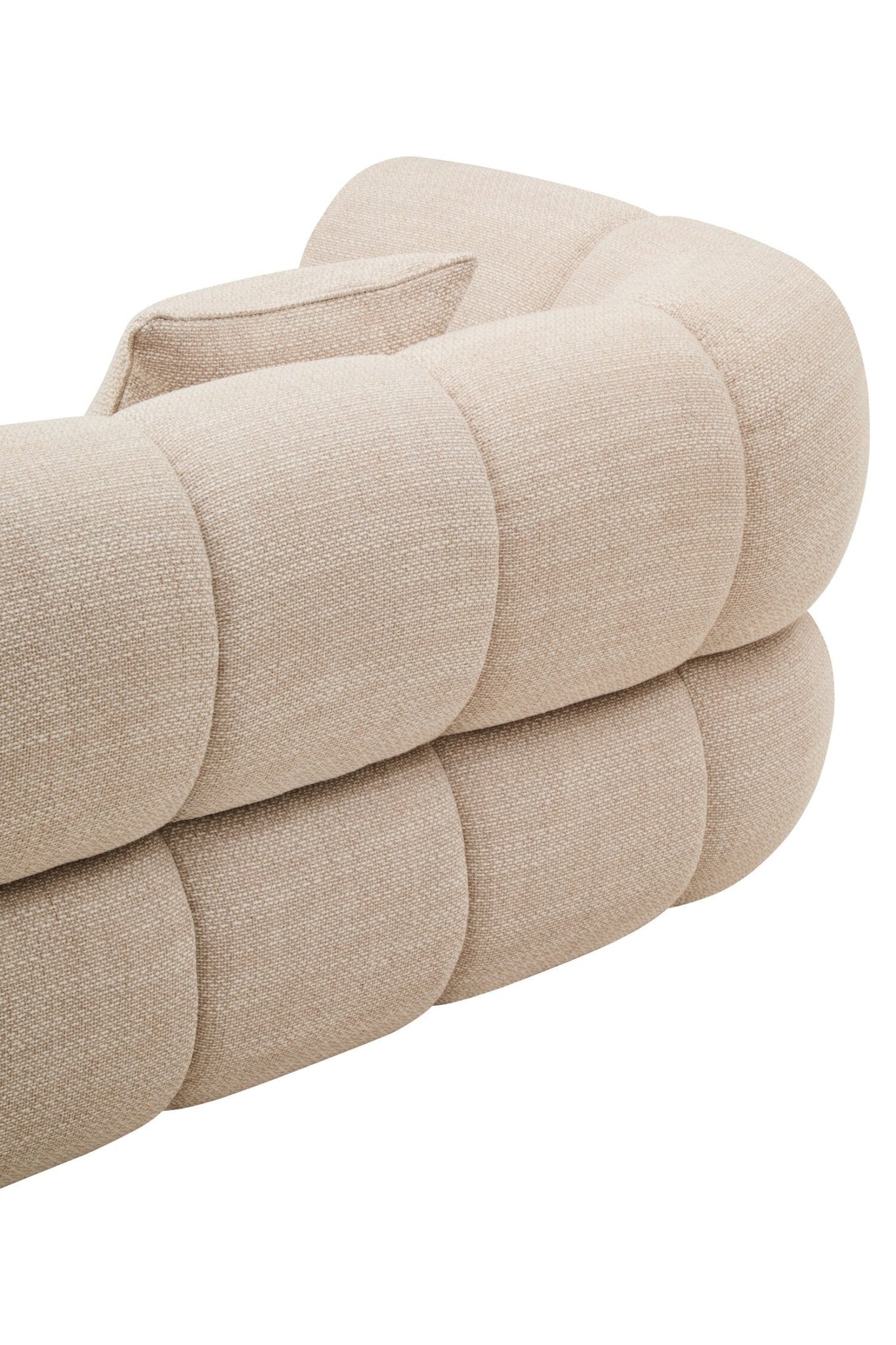 Ordona Cream Linen 3 Seater Curved Sofa | Luxury Home Accessories | Heulog Glow