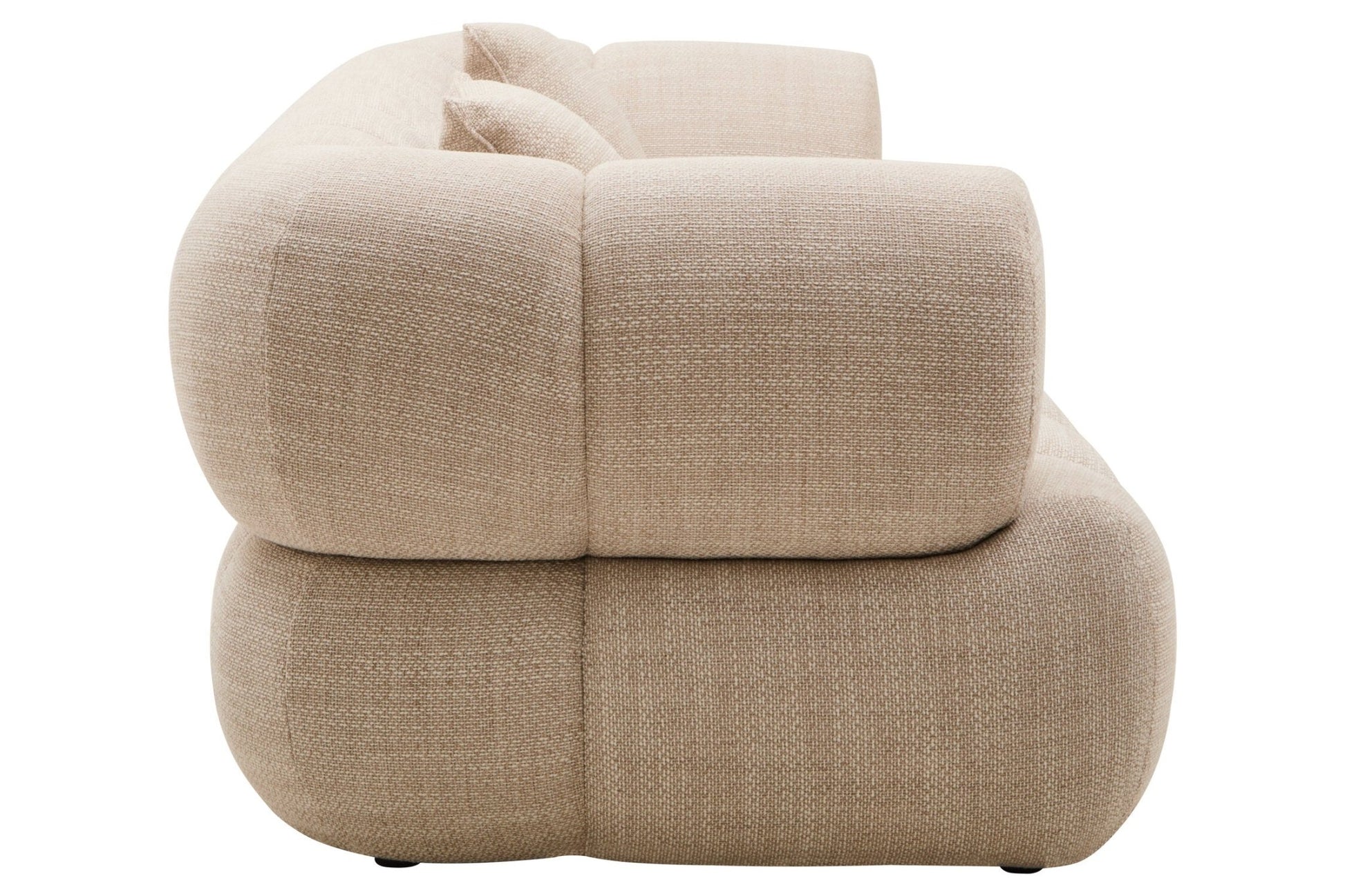 Ordona Cream Linen 3 Seater Curved Sofa | Luxury Home Accessories | Heulog Glow