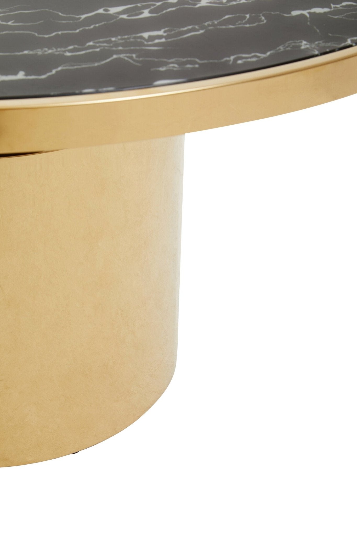 Oria Black Marble Effect Gold Base Coffee Table | Luxury Home Accessories | Heulog Glow