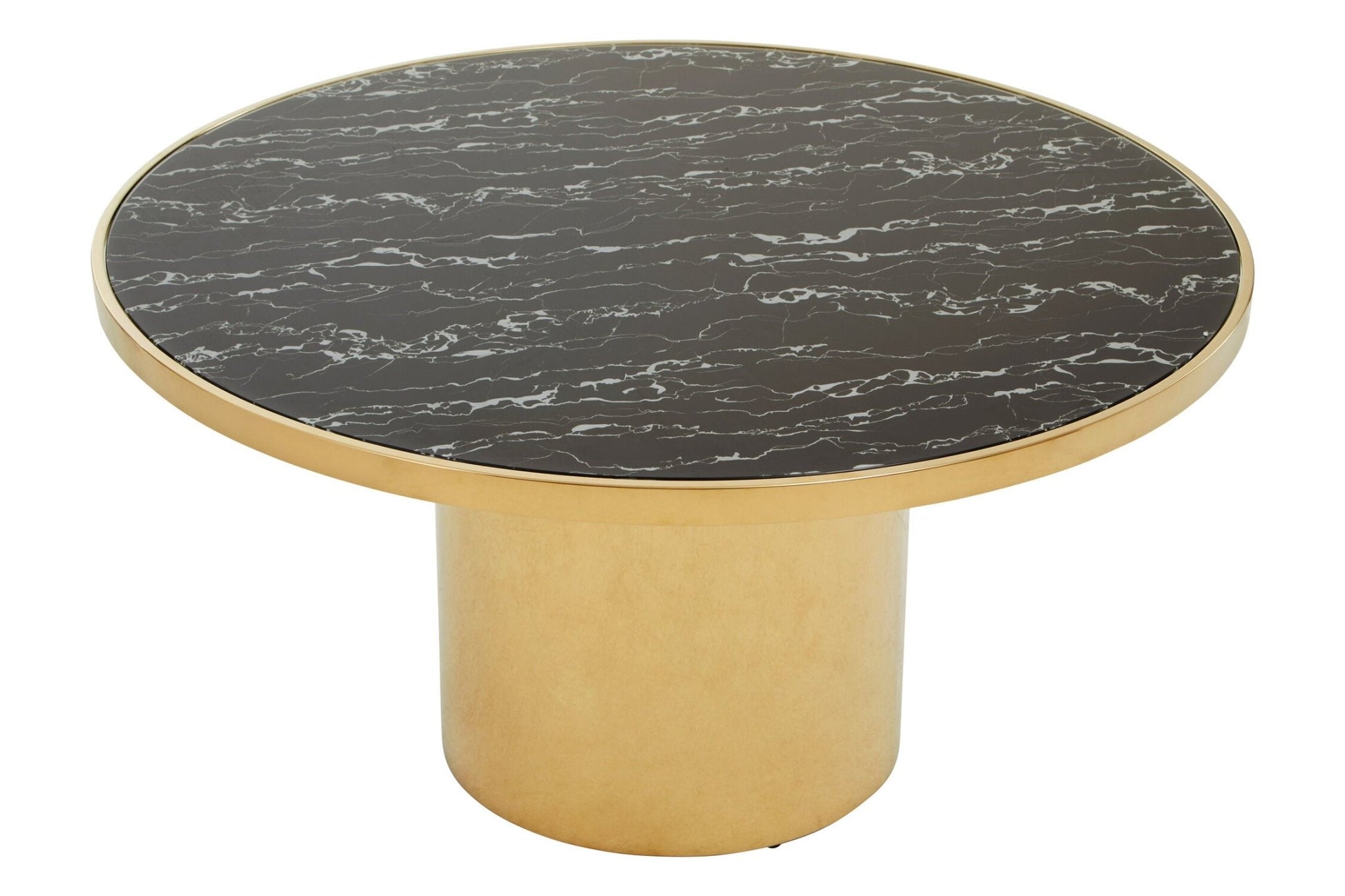 Oria Black Marble Effect Gold Base Coffee Table | Luxury Home Accessories | Heulog Glow