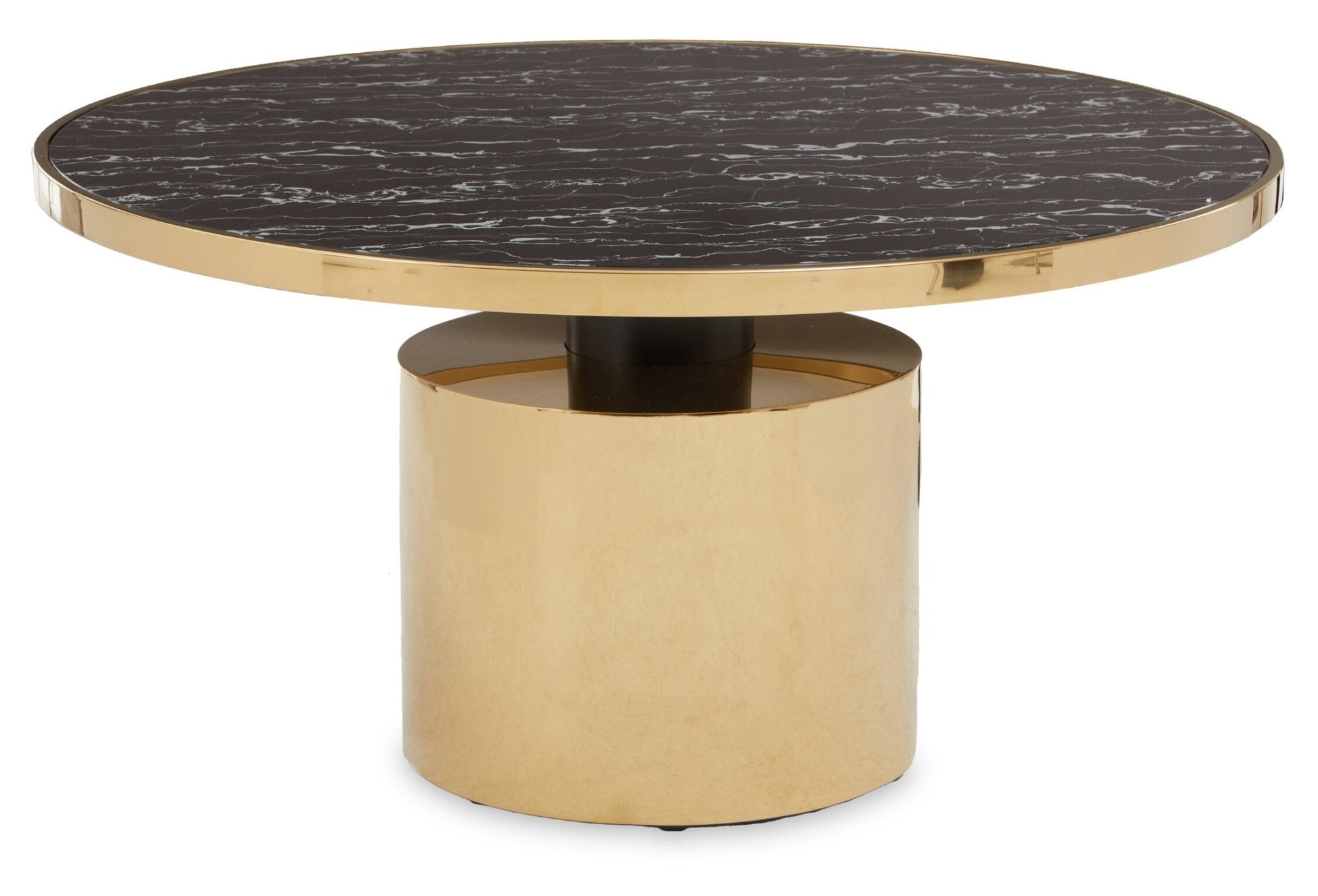 Oria Black Marble Effect Gold Base Coffee Table | Luxury Home Accessories | Heulog Glow