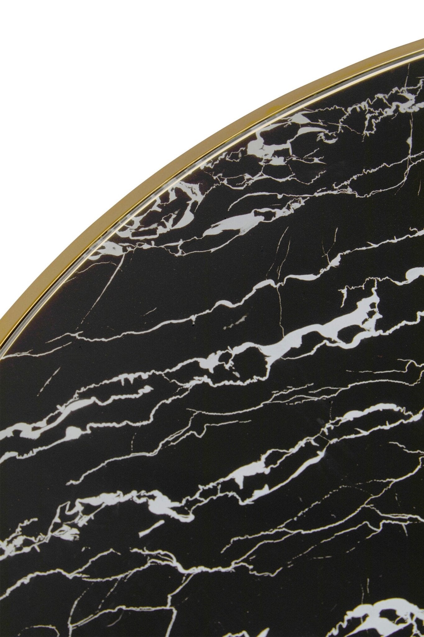 Oria Black Marble Effect Gold Base Coffee Table | Luxury Home Accessories | Heulog Glow