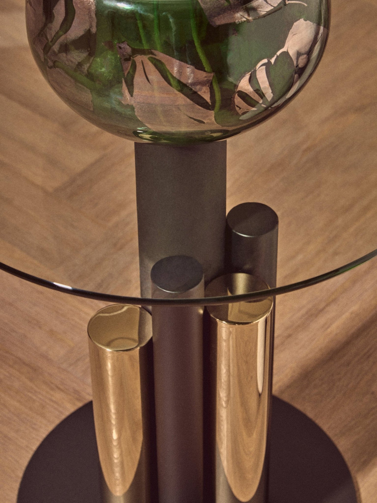 Oria Glass Gold And Black Base Side Table | Luxury Home Accessories | Heulog Glow