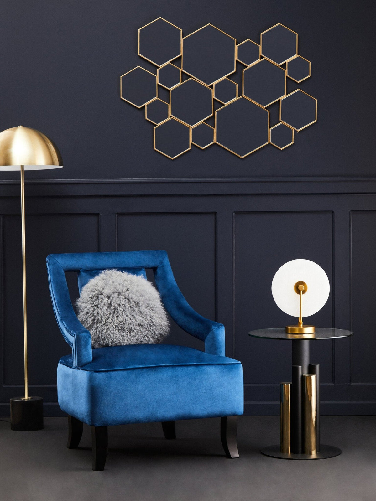 Oria Glass Gold And Black Base Side Table | Luxury Home Accessories | Heulog Glow