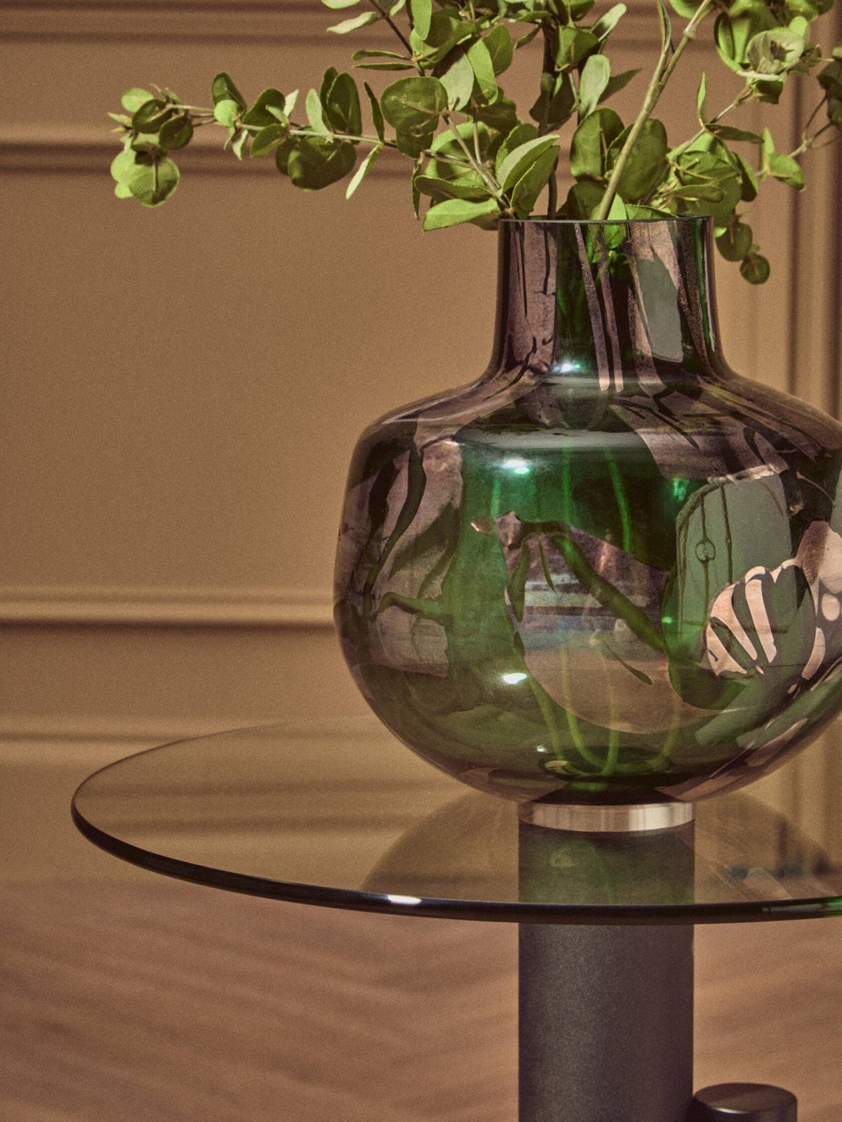 Oria Glass Gold And Black Base Side Table | Luxury Home Accessories | Heulog Glow