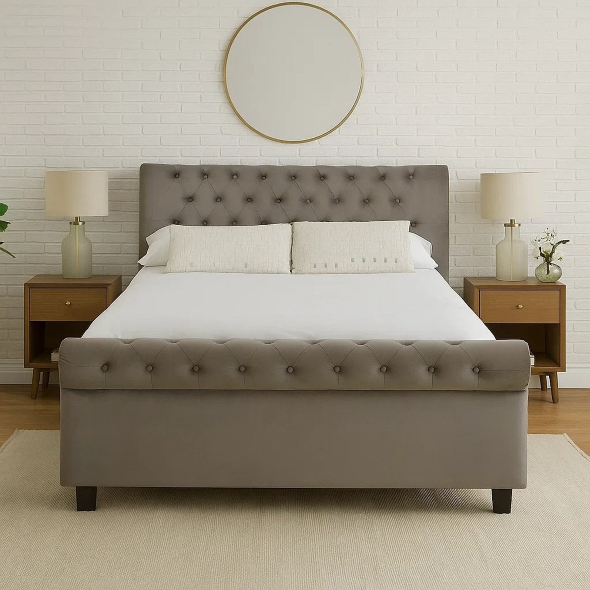 Orlando Grey Ottoman King Bed | Luxury Home Accessories | Heulog Glow