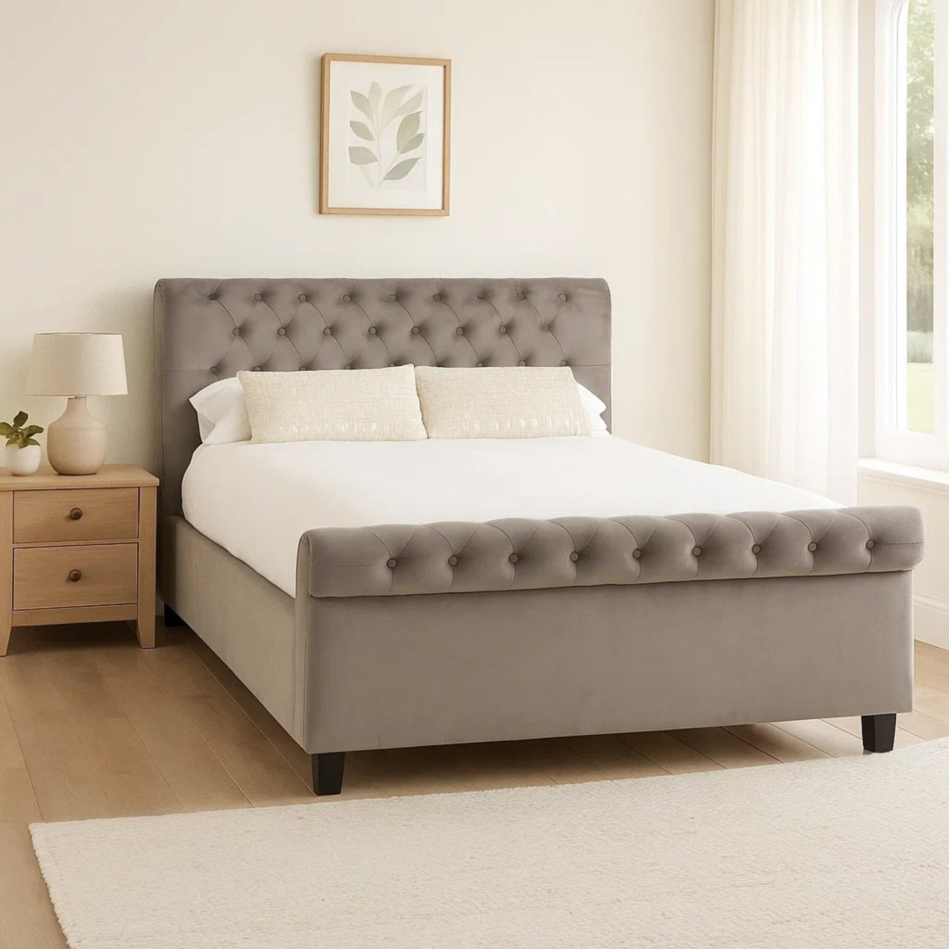 Orlando Grey Ottoman King Bed | Luxury Home Accessories | Heulog Glow