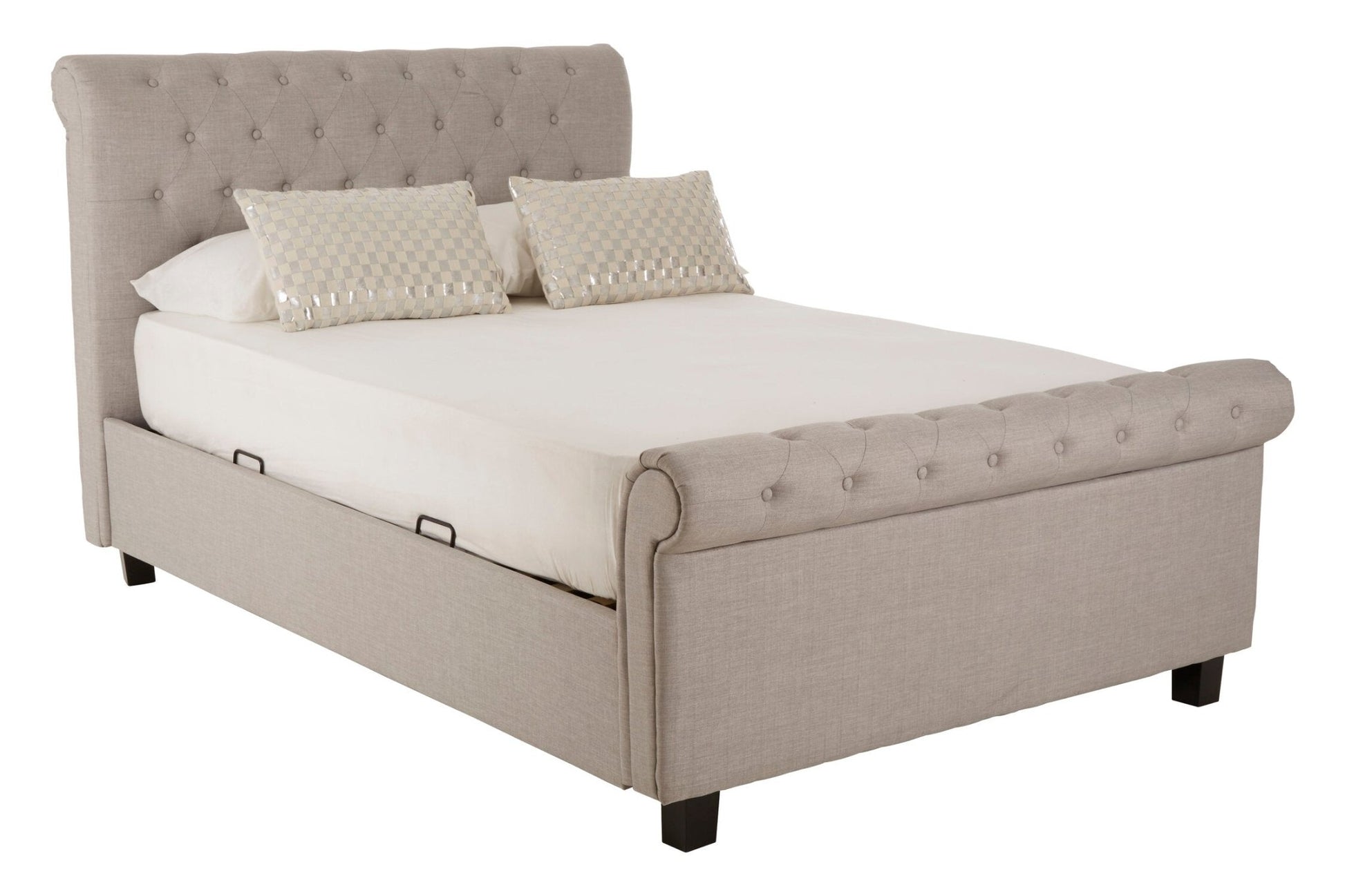 Orlando Light Grey Ottoman Double Bed | Luxury Home Accessories | Heulog Glow