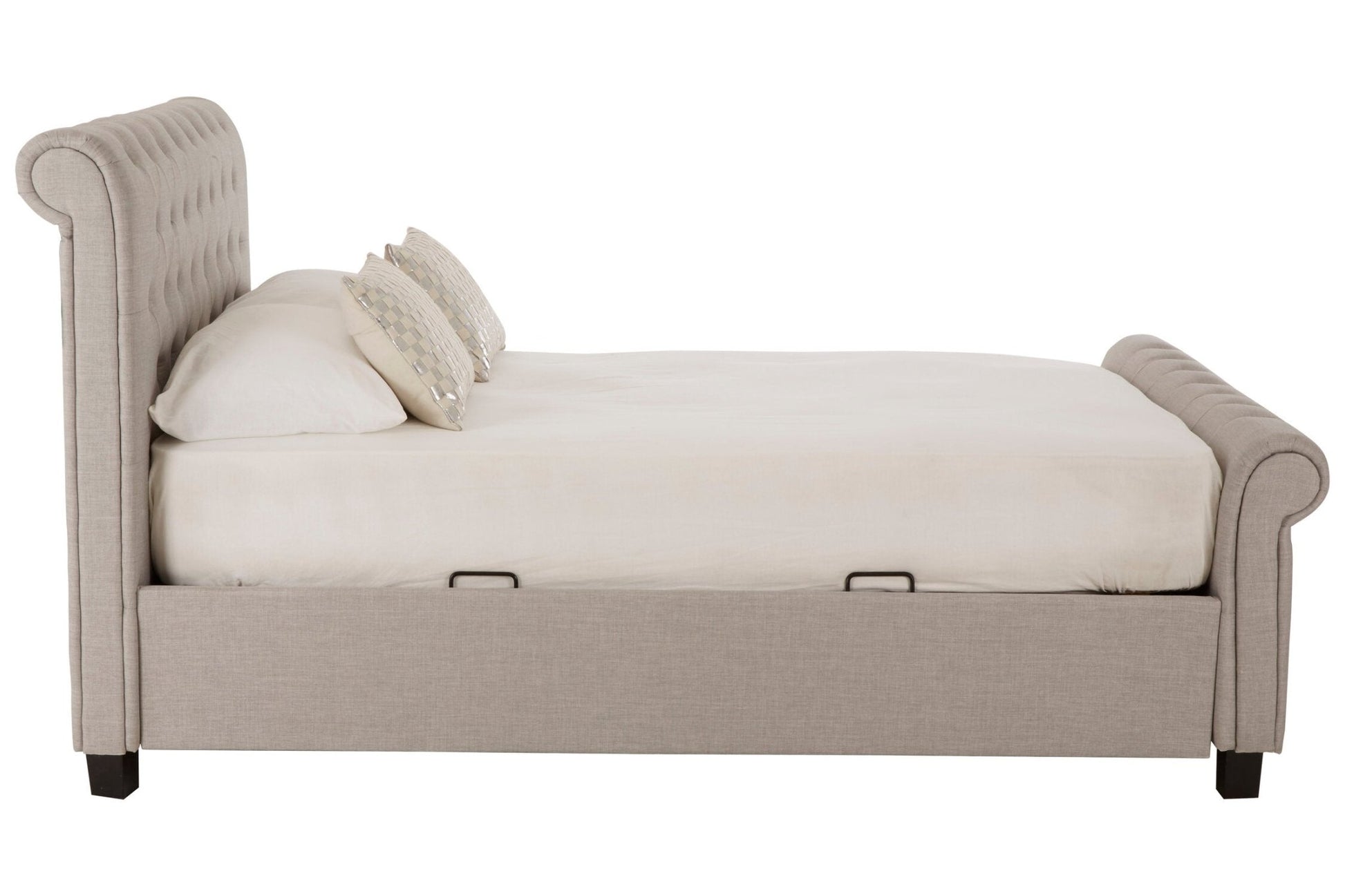 Orlando Light Grey Ottoman Double Bed | Luxury Home Accessories | Heulog Glow