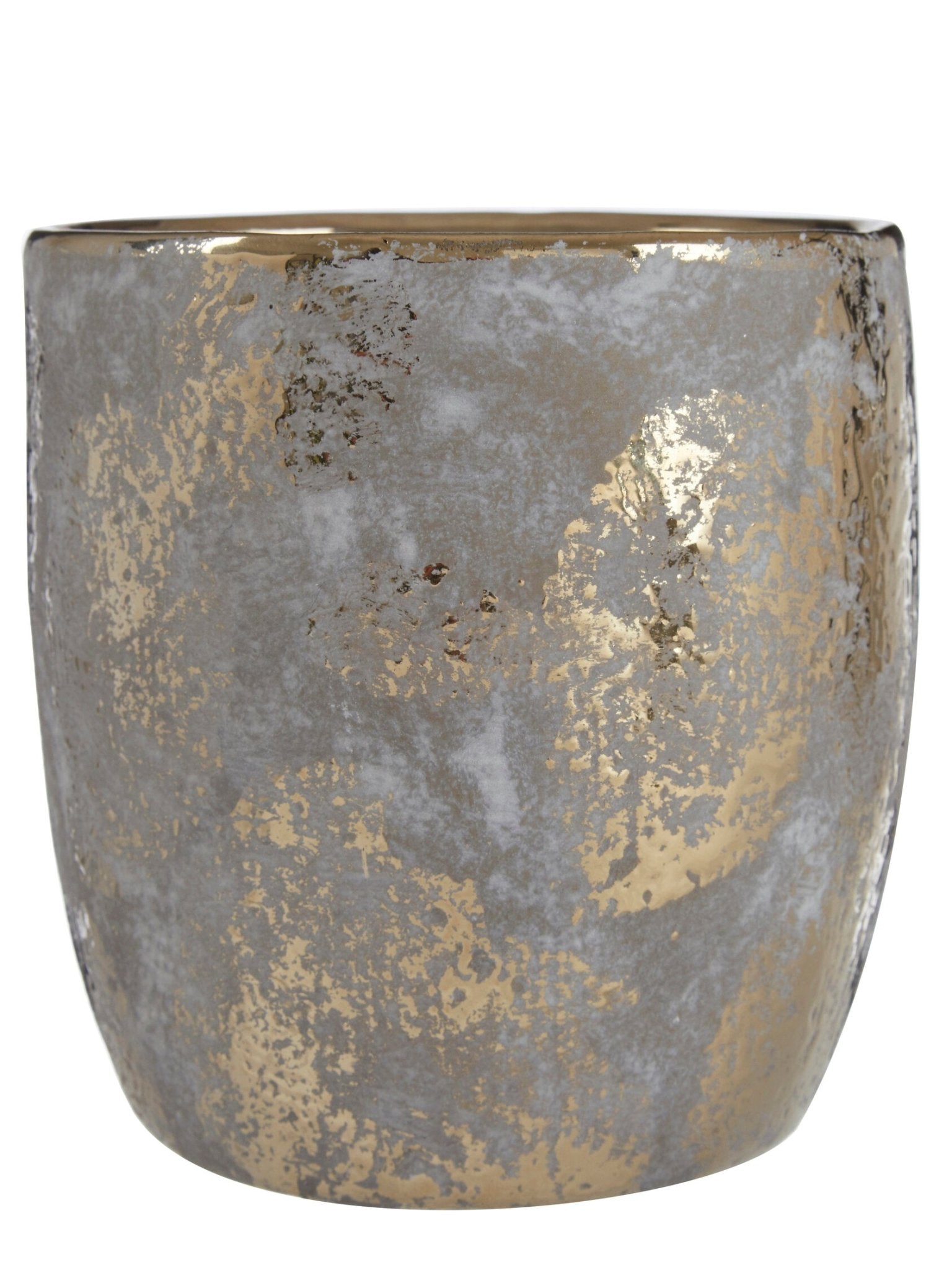 Orvena Large Grey and Gold Ceramic Planter | Luxury Home Accessories | Heulog Glow