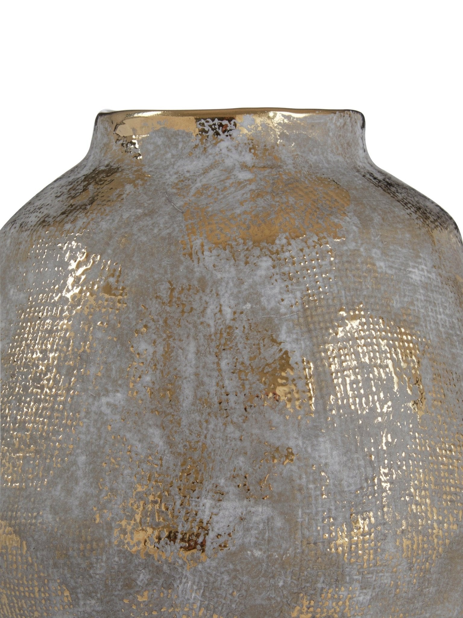 Orvena Small Grey And Gold Ceramic Vase | Luxury Home Accessories | Heulog Glow