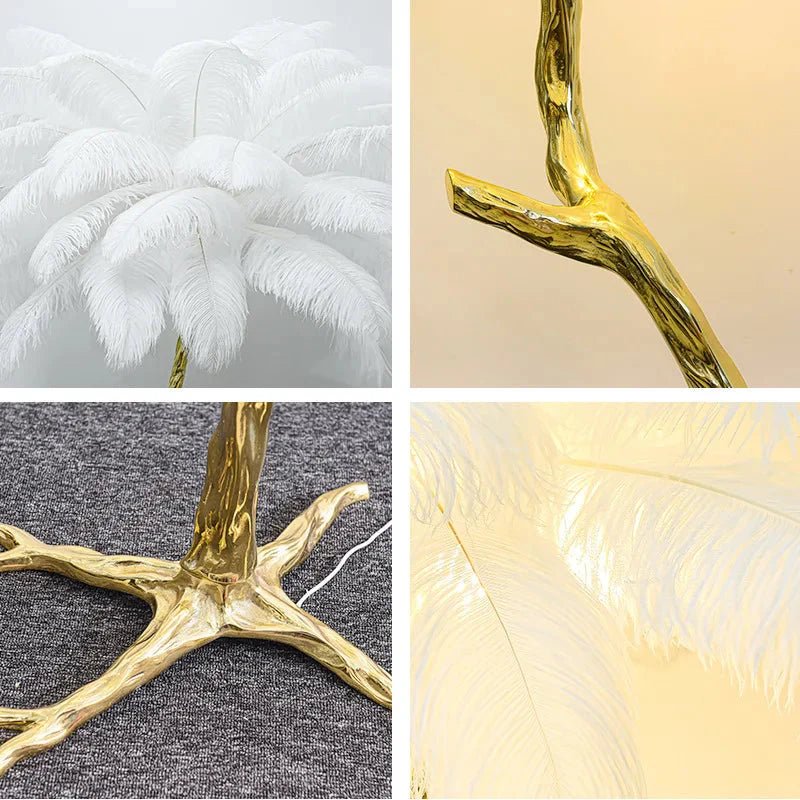 Ostrich Feather Floor Lamp for Living Room | Luxury Home Accessories | Heulog Glow