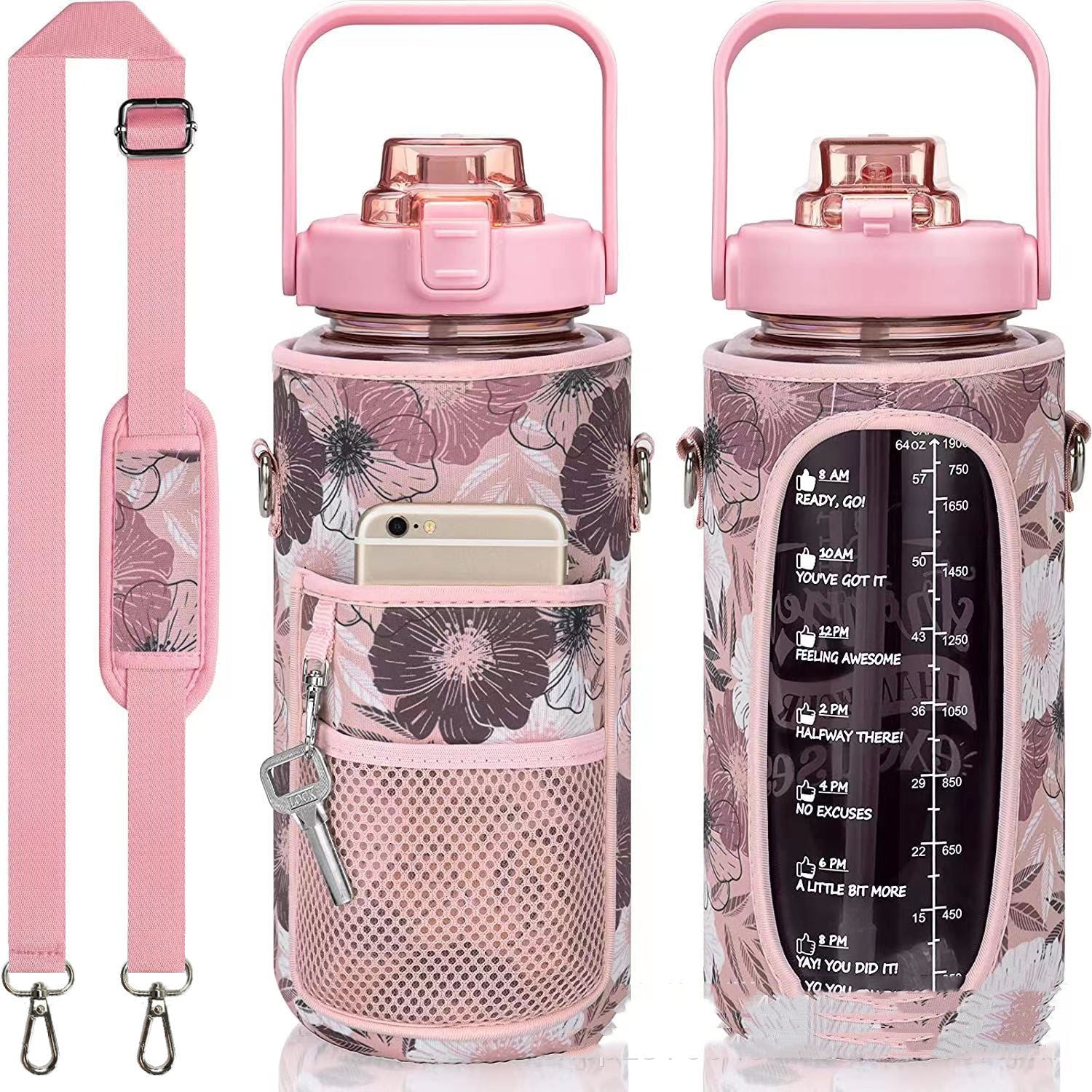 Outdoor Portable Travel With Scale Transparent Water Bottle Cup Set | Luxury Home Accessories | Heulog Glow