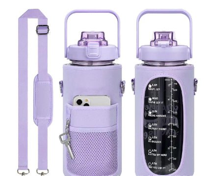 Outdoor Portable Travel With Scale Transparent Water Bottle Cup Set | Luxury Home Accessories | Heulog Glow