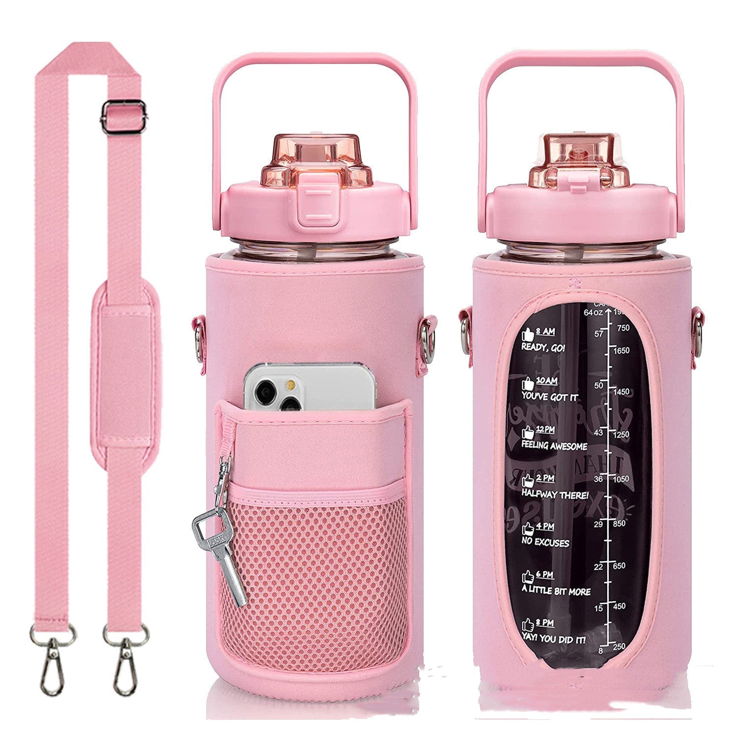 Outdoor Portable Travel With Scale Transparent Water Bottle Cup Set | Luxury Home Accessories | Heulog Glow