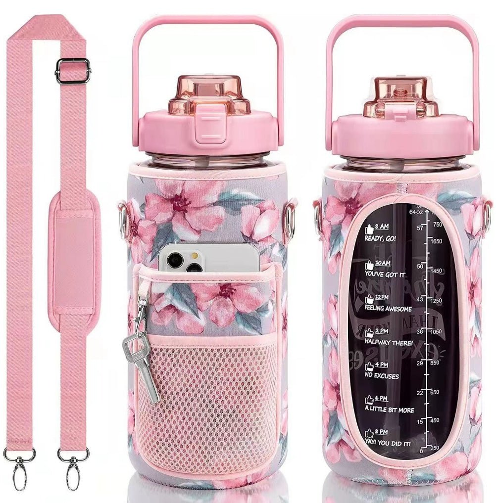 Outdoor Portable Travel With Scale Transparent Water Bottle Cup Set | Luxury Home Accessories | Heulog Glow