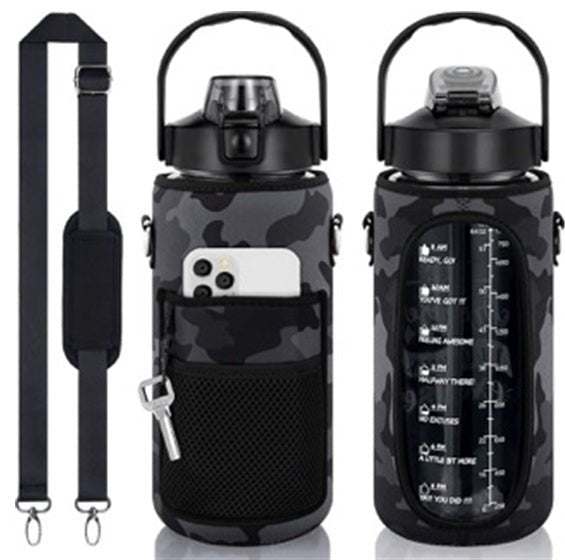 Outdoor Portable Travel With Scale Transparent Water Bottle Cup Set | Luxury Home Accessories | Heulog Glow