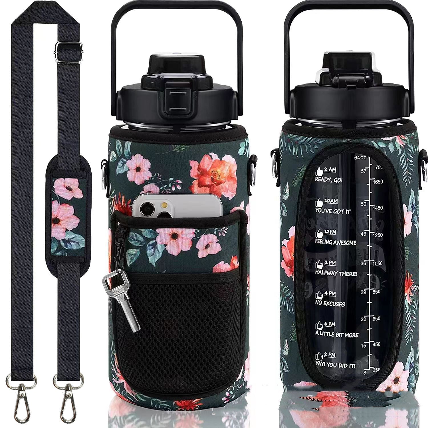 Outdoor Portable Travel With Scale Transparent Water Bottle Cup Set | Luxury Home Accessories | Heulog Glow