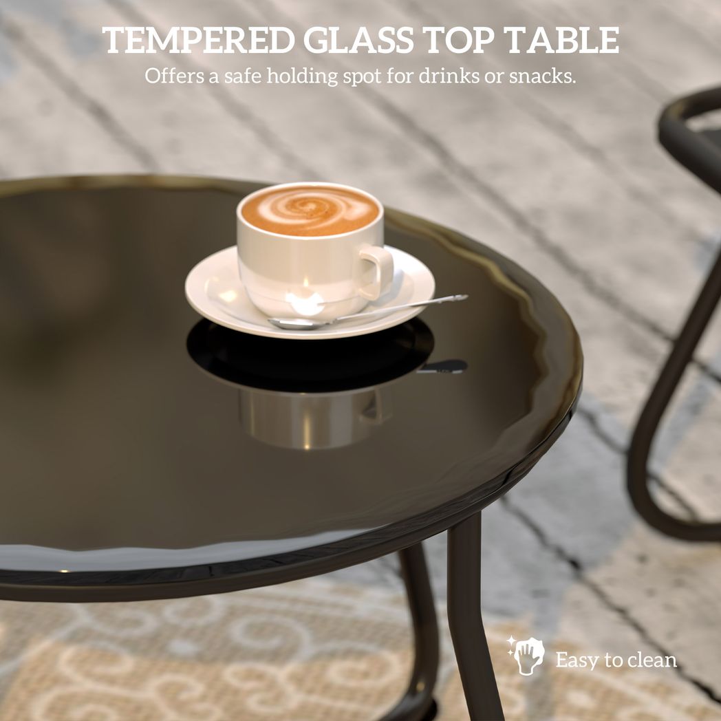 Outsunny 4 PC Garden Furniture Set with Loveseat, Chairs, Table | Luxury Home Accessories | Heulog Glow