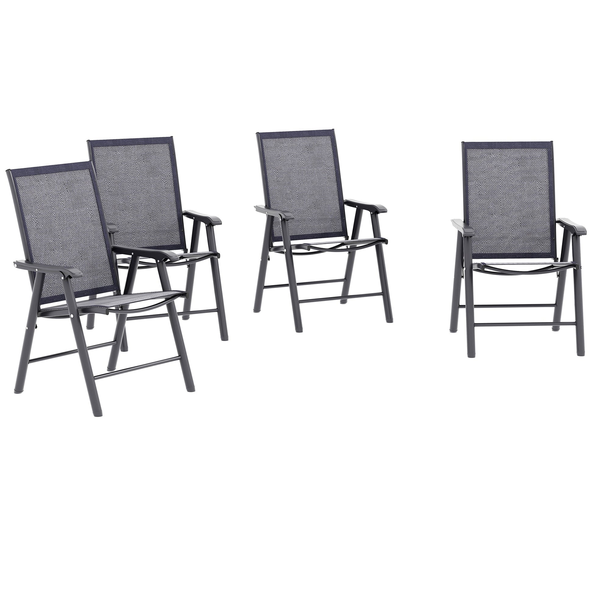 Outsunny 4-PCS Garden Armchairs Outdoor Patio Folding Furniture | Luxury Home Accessories | Heulog Glow