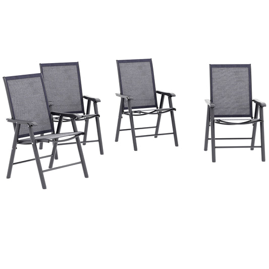 Outsunny 4-PCS Garden Armchairs Outdoor Patio Folding Furniture | Luxury Home Accessories | Heulog Glow