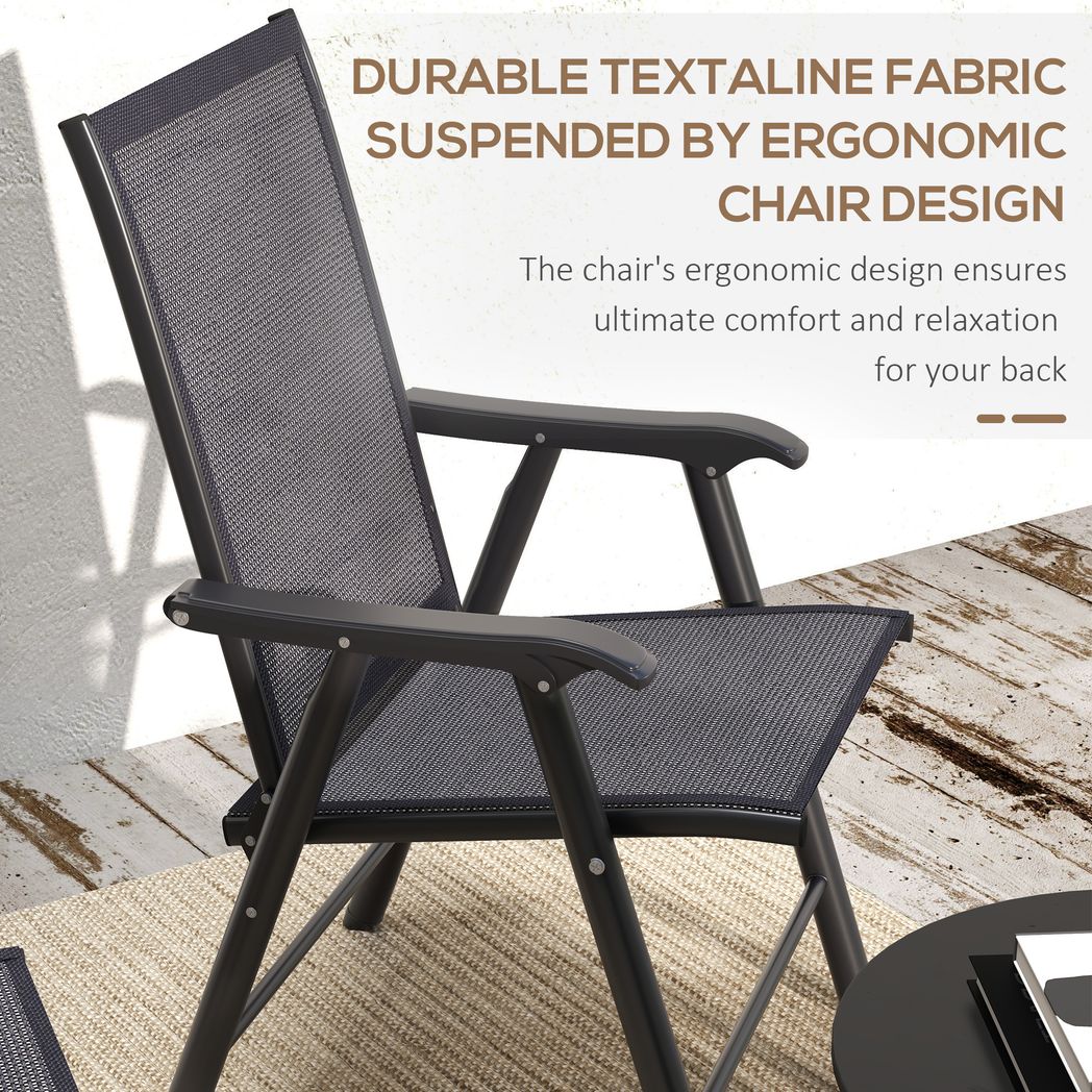 Outsunny 4-PCS Garden Armchairs Outdoor Patio Folding Furniture | Luxury Home Accessories | Heulog Glow