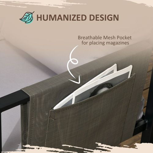 Outsunny 4 Piece Garden Furniture Set w/ Breathable Mesh Pocket, Light Grey | Luxury Home Accessories | Heulog Glow
