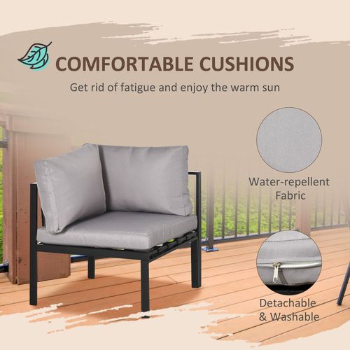 Outsunny 4 Piece Garden Furniture Set w/ Breathable Mesh Pocket, Light Grey | Luxury Home Accessories | Heulog Glow