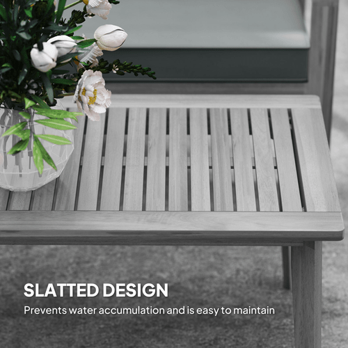 Outsunny 4 Pieces Wooden Garden Furniture Set with Cushions | Luxury Home Accessories | Heulog Glow