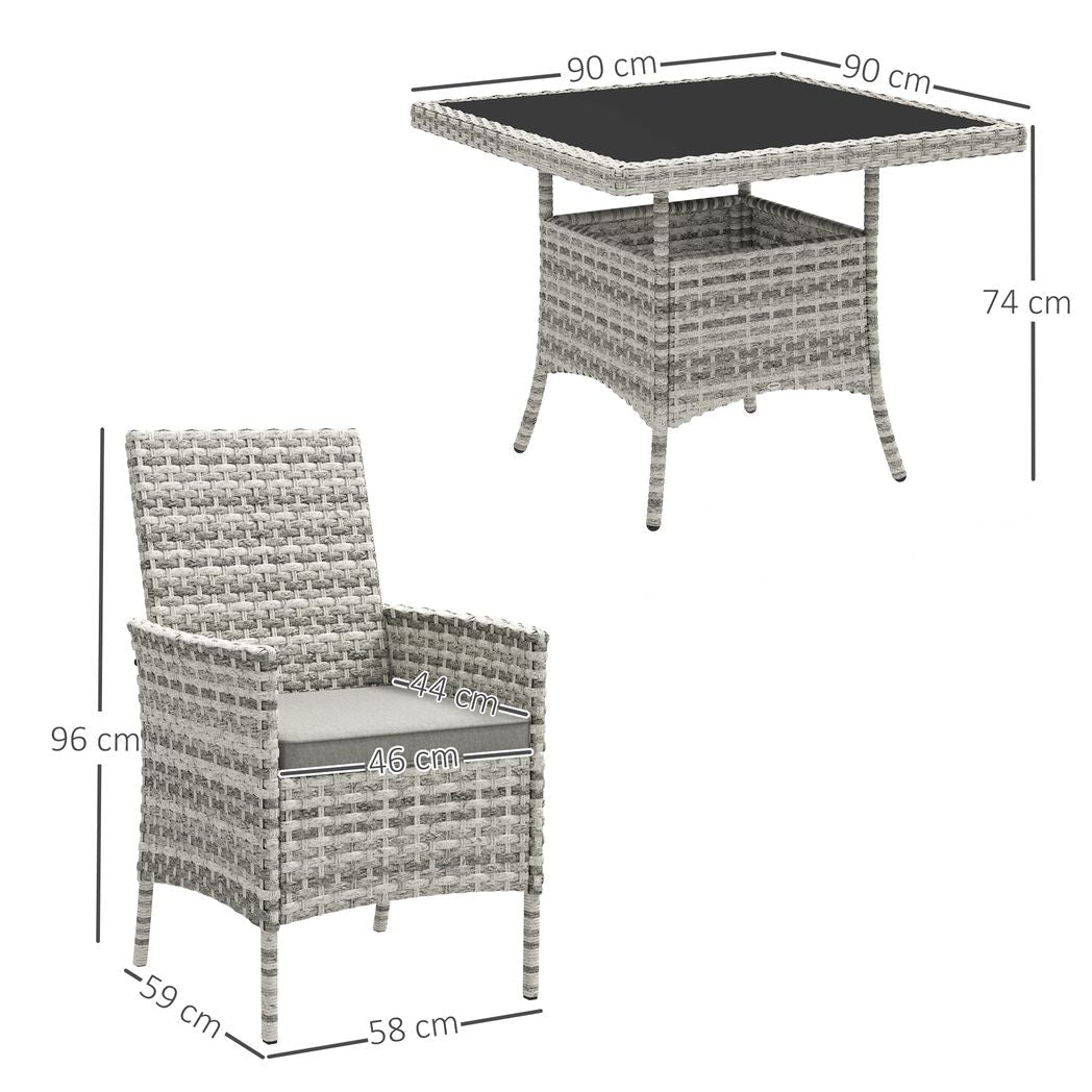 Outsunny 4 Seater Rattan Garden Furniture Set with Cushion | Luxury Home Accessories | Heulog Glow
