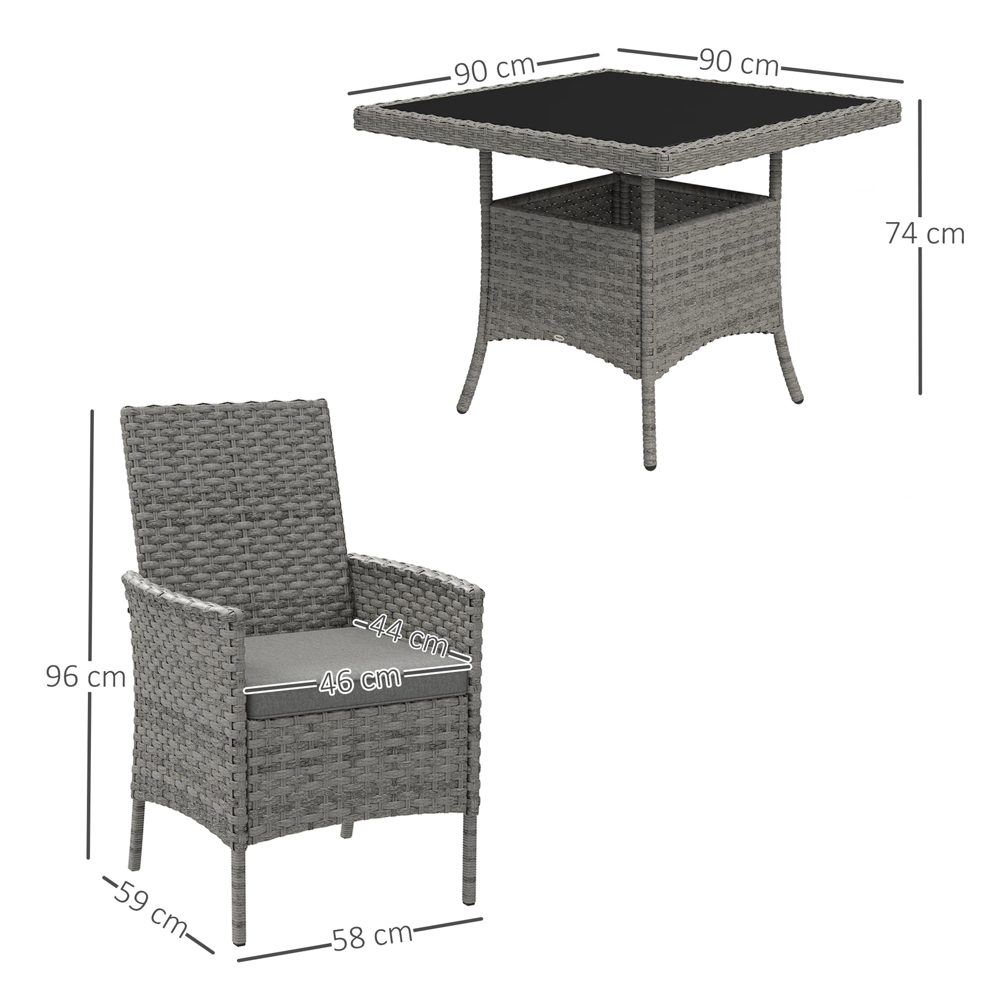 Outsunny 4 Seater Rattan Garden Furniture Set with Cushion | Luxury Home Accessories | Heulog Glow