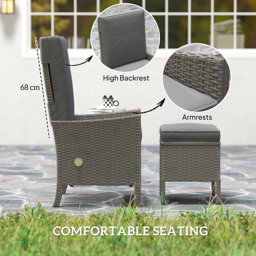 Outsunny 5 PCS Rattan Garden Furniture Set w/ Cushions | Luxury Home Accessories | Heulog Glow