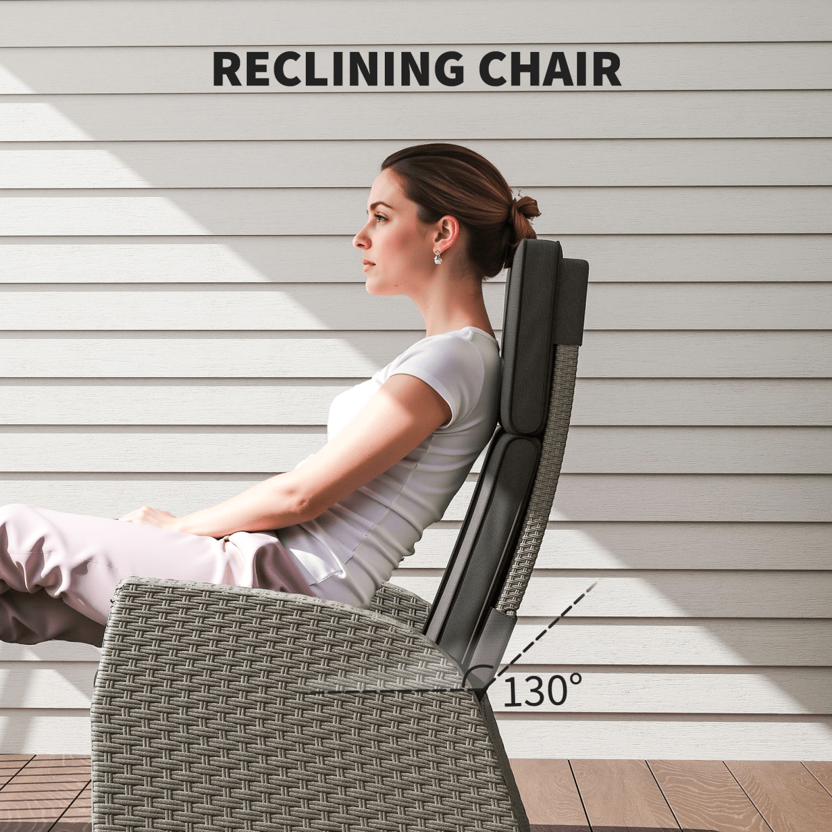 Outsunny 5 PCs Rattan Garden Furniture Set with Reclining Chairs | Luxury Home Accessories | Heulog Glow