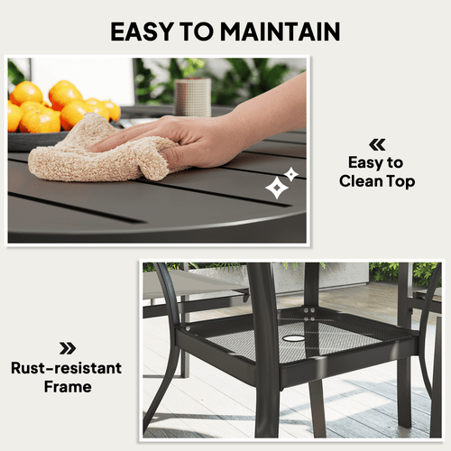 Outsunny 5 Piece Garden Furniture Set with Round Table & 4 Stackable Chairs | Luxury Home Accessories | Heulog Glow