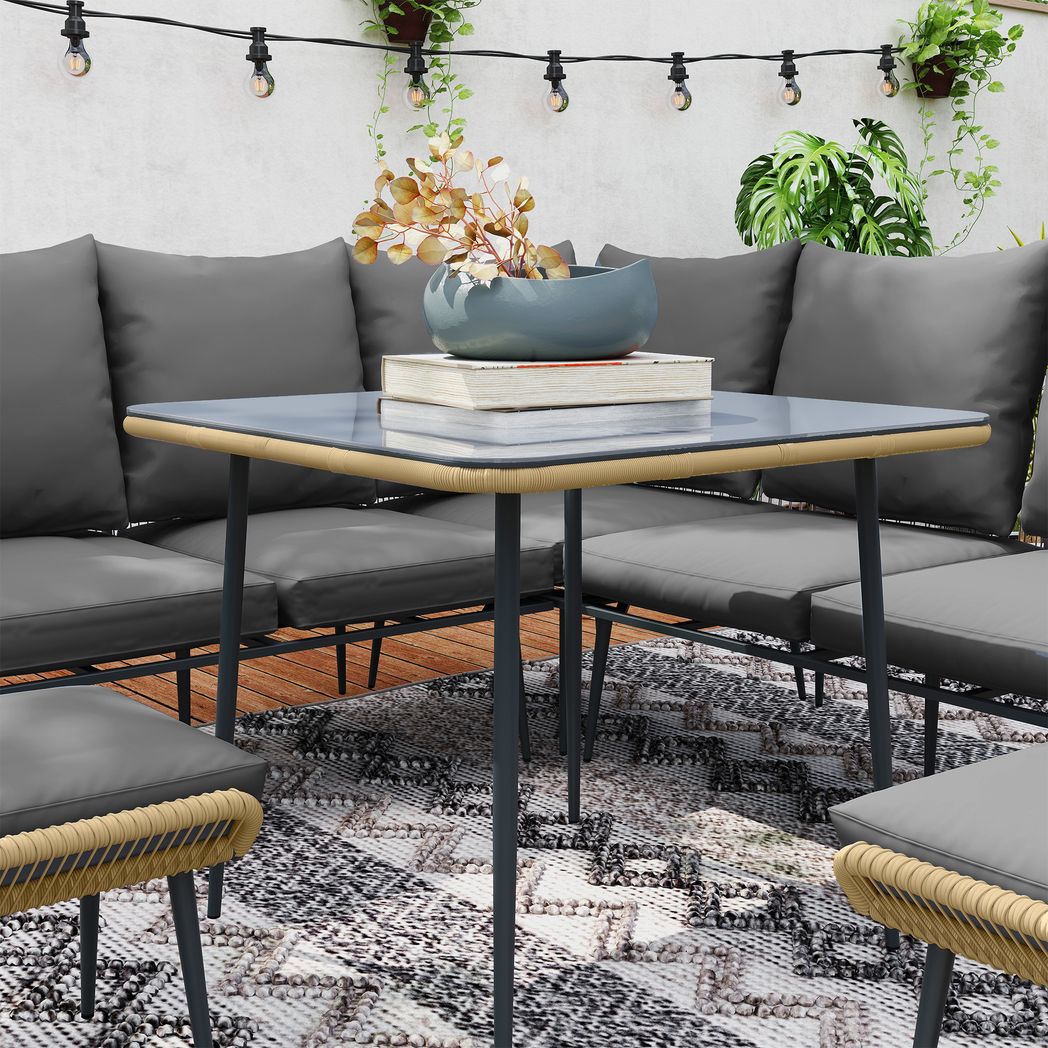 Outsunny 6 Piece Garden Furniture Set Garden Sofa with Cushions | Luxury Home Accessories | Heulog Glow