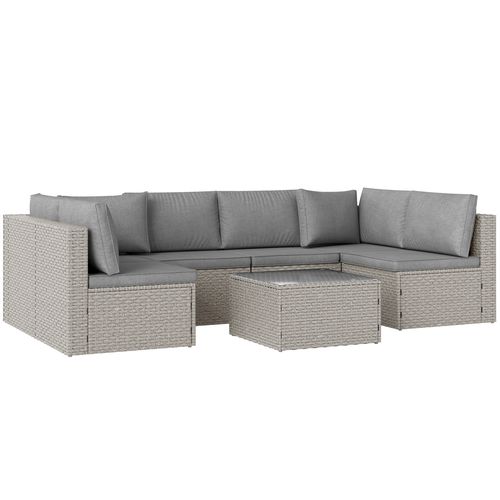 Outsunny 7 Pieces Rattan Garden Furniture Set with Cushions | Luxury Home Accessories | Heulog Glow