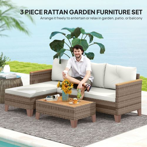 Outsunny L Shaped Garden Conversation Chaise Lounge Furniture | Luxury Home Accessories | Heulog Glow
