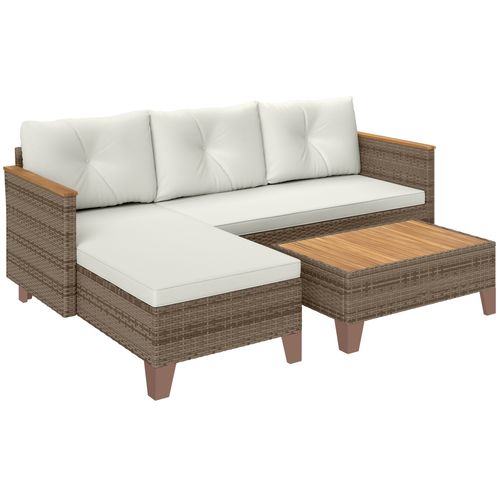 Outsunny L Shaped Garden Conversation Chaise Lounge Furniture | Luxury Home Accessories | Heulog Glow