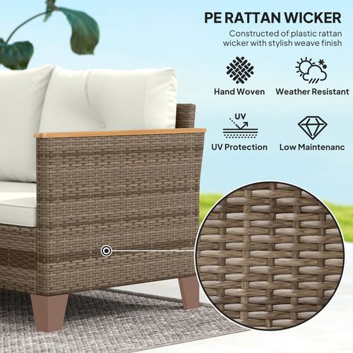 Outsunny L Shaped Garden Conversation Chaise Lounge Furniture | Luxury Home Accessories | Heulog Glow