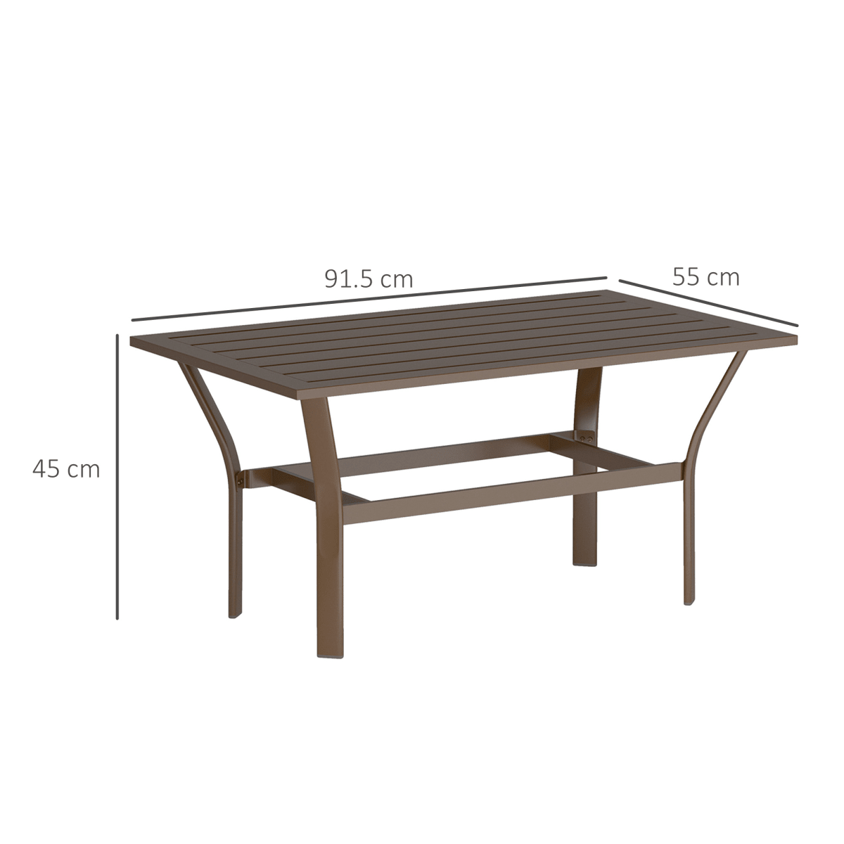 Outsunny Metal Garden Coffee Table with Slatted Tabletop | Luxury Home Accessories | Heulog Glow