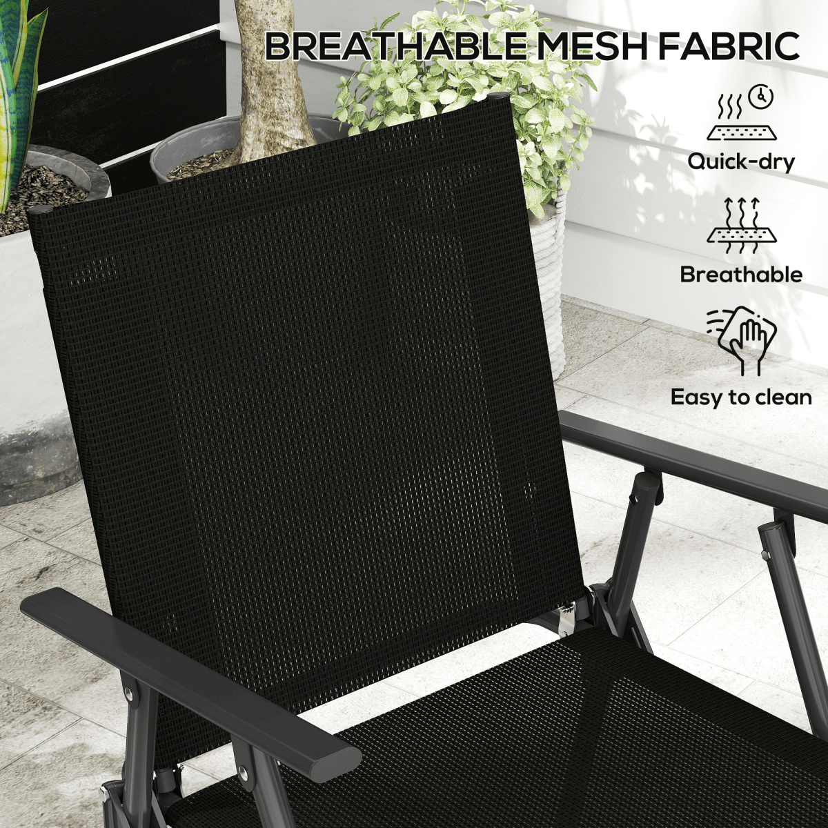 Outsunny Patio Furniture Set, Garden Set w/ Table, Foldable Chairs, a Loveseat | Luxury Home Accessories | Heulog Glow