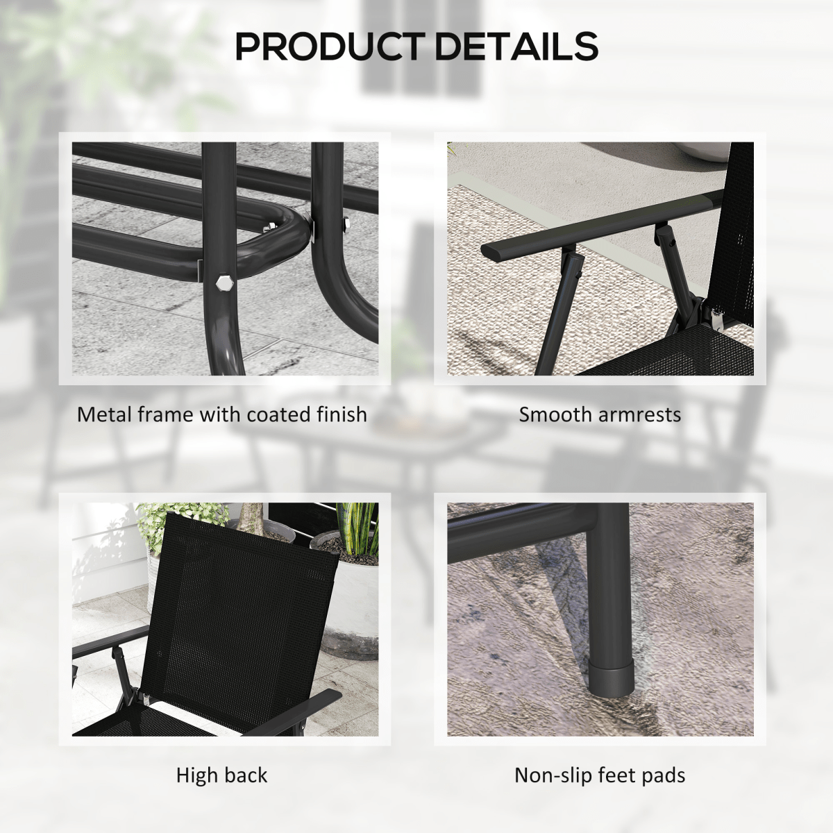 Outsunny Patio Furniture Set, Garden Set w/ Table, Foldable Chairs, a Loveseat | Luxury Home Accessories | Heulog Glow
