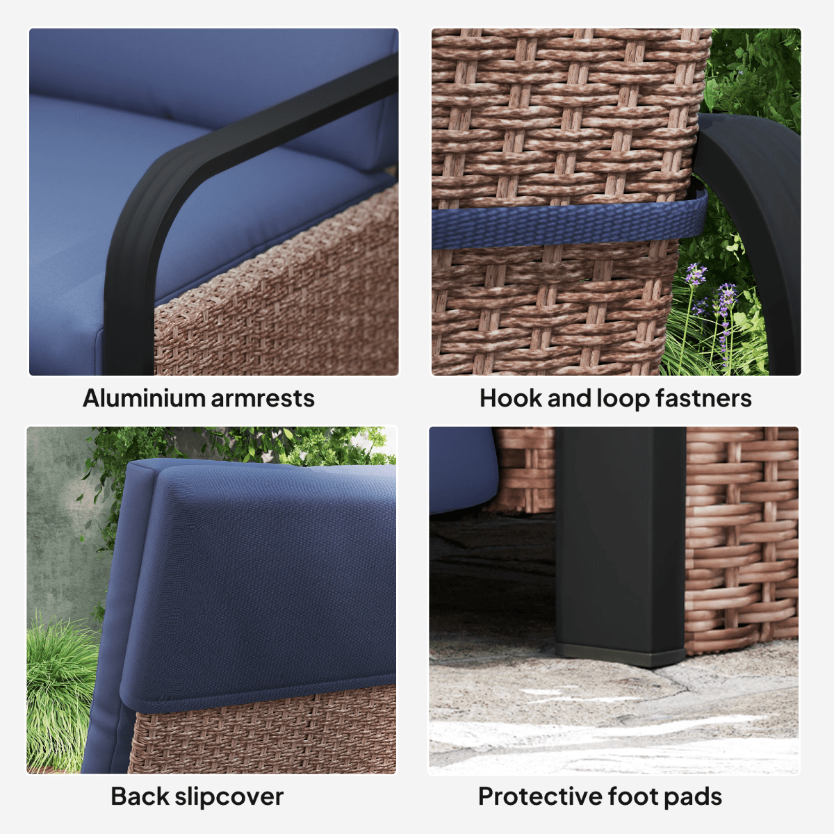 Outsunny Rattan Garden Recliner Chair Sun Lounger w/ Side Tray | Luxury Home Accessories | Heulog Glow