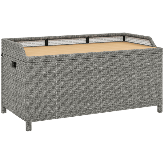 Outsunny Rattan Outdoor Storage Bench with Aluminium Frame | Luxury Home Accessories | Heulog Glow